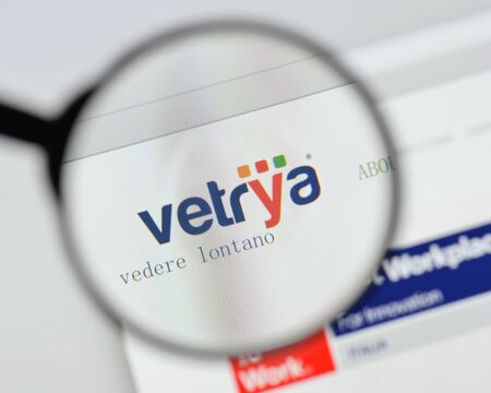 Milan, Italy - August 20, 2018: vetrya website homepage. vetrya logo visible.のeditorial素材
