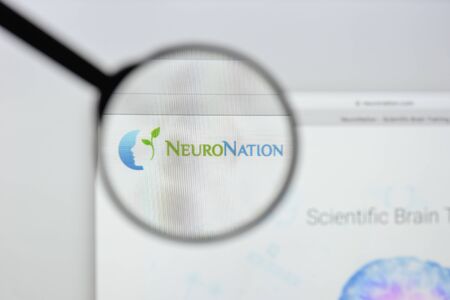 Milan, Italy - August 20, 2018: neuro nation website homepage. neuro nation logo visible.のeditorial素材