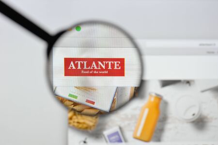 Milan, Italy - August 20, 2018: Atlante website homepage. Atlante logo visible.のeditorial素材