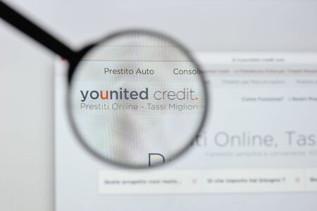 Milan, Italy - August 20, 2018: Younited Credit website homepage. Younited Credit logo visible.のeditorial素材