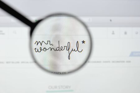 Milan, Italy - August 20, 2018: Mr. Wonderful Comunication website homepage. Mr. Wonderful Comunication logo visible.のeditorial素材
