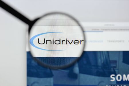 Milan, Italy - August 20, 2018: Unidriver website homepage. Unidriver logo visible.のeditorial素材