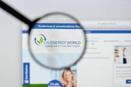 Milan, Italy - August 20, 2018: EWÂ Energy World website homepage. EWÂ Energy World logo visible.のeditorial素材