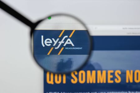 Milan, Italy - August 20, 2018: LEYFA Measurement website homepage. LEYFA Measurement logo visible.のeditorial素材