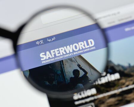 Milan, Italy - August 20, 2018: Saferworld website homepage. Saferworld logo visible.のeditorial素材