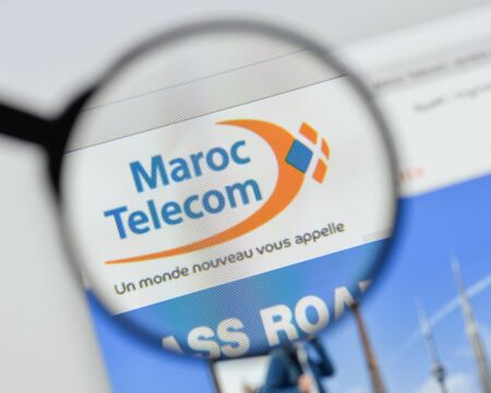Milan, Italy - August 20, 2018: Maroc Telecom website homepage. Maroc Telecom logo visible.のeditorial素材