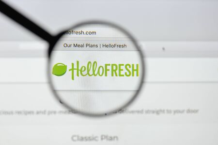 Milan, Italy - August 20, 2018: HelloFresh website homepage. HelloFresh logo visible.のeditorial素材