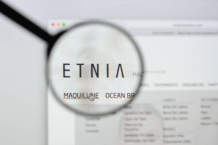Milan, Italy - August 20, 2018: Etnia Dreams website homepage. Etnia Dreams logo visible.のeditorial素材