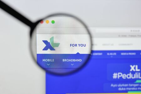 Milan, Italy - August 20, 2018: XL Axiata website homepage. XL Axiata logo visible.のeditorial素材