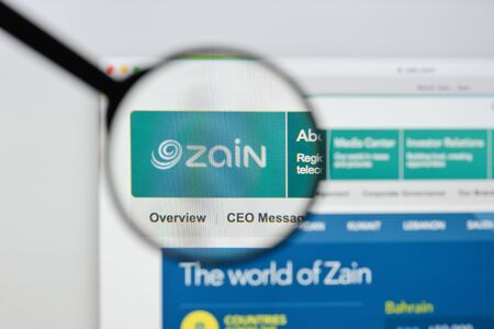 Milan, Italy - August 20, 2018: Zain Group website homepage. Zain Group logo visible.のeditorial素材
