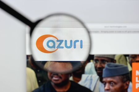 Milan, Italy - August 20, 2018: Azuri Technologies website homepage. Azuri Technologies logo visible.のeditorial素材