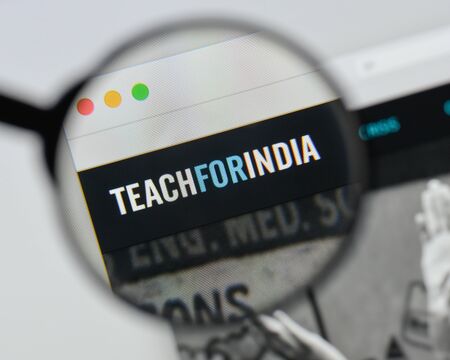Milan, Italy - August 20, 2018: Teach For India website homepage. Teach For India logo visible.のeditorial素材