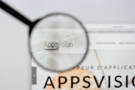 Milan, Italy - August 20, 2018: Appsvision website homepage. Appsvision logo visible.のeditorial素材