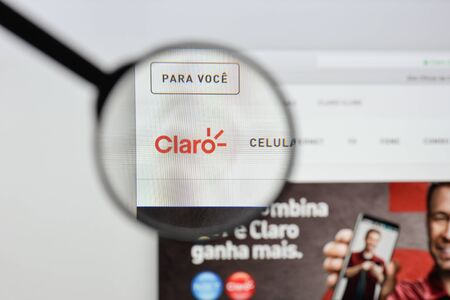 Milan, Italy - August 20, 2018: Claro Argentina website homepage. Claro Argentina logo visible.のeditorial素材