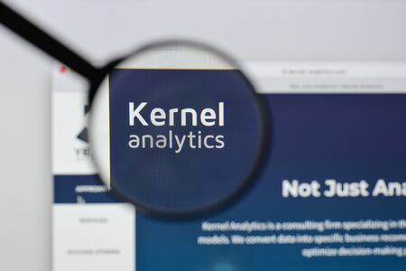 Milan, Italy - August 20, 2018: Kernel Analytics website homepage. Kernel Analytics logo visible.のeditorial素材