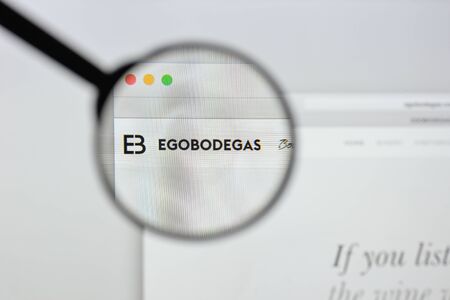 Milan, Italy - August 20, 2018: Ego Bodegas website homepage. Ego Bodegas logo visible.のeditorial素材