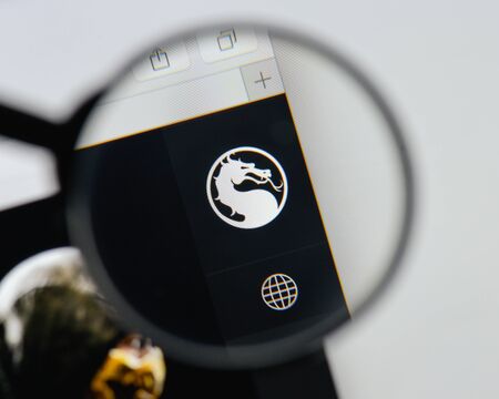Milan, Italy - August 20, 2018: Mortal Kombat X website homepage. Mortal Kombat X logo visible.のeditorial素材