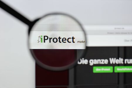 Milan, Italy - August 20, 2018: Iprotect website homepage. Iprotect logo visible.のeditorial素材