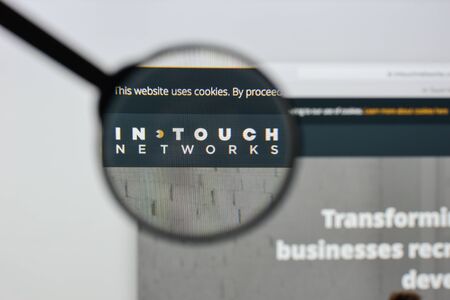 Milan, Italy - August 20, 2018: In Touch Networks website homepage. In Touch Networks logo visible.のeditorial素材