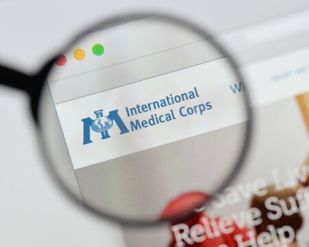 Milan, Italy - August 20, 2018: International Medical Corps website homepage. International Medical Corps logo visible.のeditorial素材