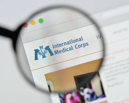 Milan, Italy - August 20, 2018: International Medical Corps website homepage. International Medical Corps logo visible.のeditorial素材