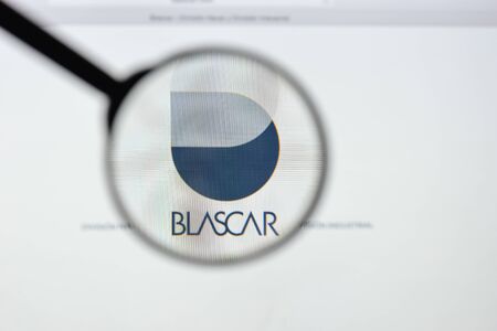 Milan, Italy - August 20, 2018: BlaÌscar website homepage. BlaÌscar logo visible.のeditorial素材