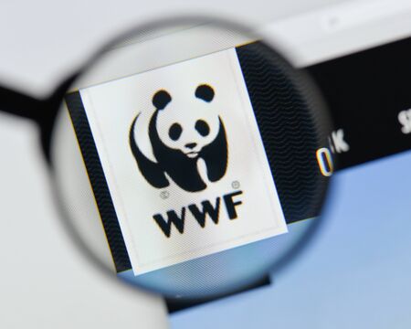 Milan, Italy - August 20, 2018: WWF website homepage. WWF logo visible.のeditorial素材