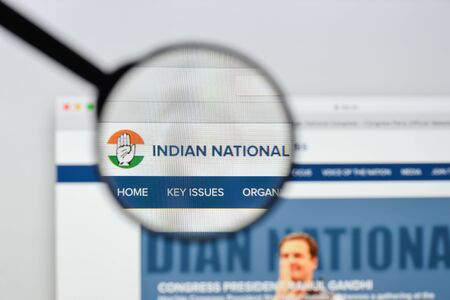 Milan, Italy - August 20, 2018: Indian National Congress website homepage. Indian National Congress logo visible.のeditorial素材