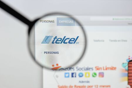 Milan, Italy - August 20, 2018: Telcel website homepage. Telcel logo visible.のeditorial素材