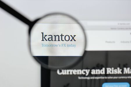 Milan, Italy - August 20, 2018: Kantox website homepage. Kantox logo visible.のeditorial素材