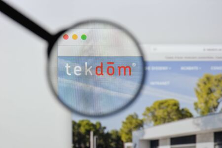 Milan, Italy - August 20, 2018: TekdoÌm website homepage. TekdoÌm logo visible.のeditorial素材