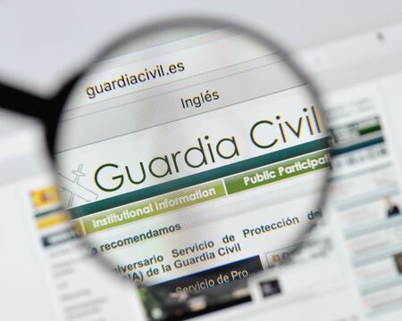 Milan, Italy - August 20, 2018: Guardia Civil website homepage. Guardia Civil logo visible.のeditorial素材