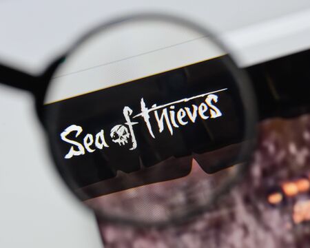 Milan, Italy - August 20, 2018: Sea Of Thieves website homepage. Sea Of Thieves logo visible.のeditorial素材