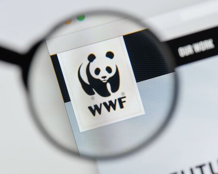 Milan, Italy - August 20, 2018: WWF website homepage. WWF logo visible.のeditorial素材