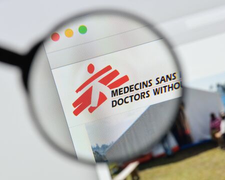 Milan, Italy - August 20, 2018: Doctors without borders website homepage. Doctors without borders logo visible.のeditorial素材