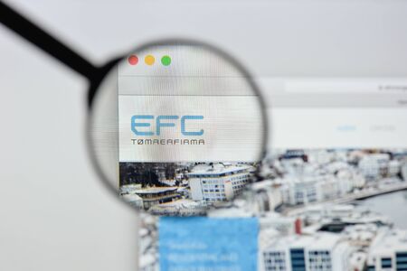Milan, Italy - August 20, 2018: EFC Norge website homepage. EFC Norge logo visible.のeditorial素材