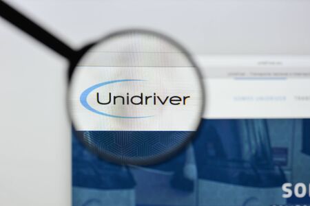 Milan, Italy - August 20, 2018: Unidriver website homepage. Unidriver logo visible.のeditorial素材