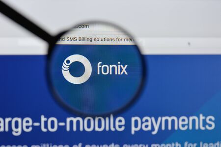 Milan, Italy - August 20, 2018: Fonix website homepage. Fonix logo visible.のeditorial素材