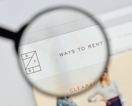 Milan, Italy - August 20, 2018: rent the runaway website homepage. rent the runaway logo visible.のeditorial素材
