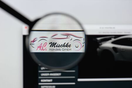 Milan, Italy - August 20, 2018: A. C. Mischke website homepage. A. C. Mischke logo visible.のeditorial素材