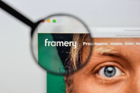 Milan, Italy - August 20, 2018: Framery website homepage. Framery logo visible.のeditorial素材