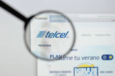 Milan, Italy - August 20, 2018: Telcel website homepage. Telcel logo visible.のeditorial素材