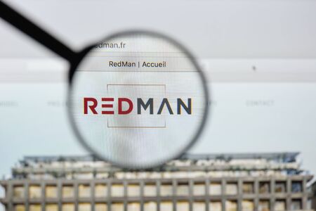 Milan, Italy - August 20, 2018: Groupe Redman website homepage. Groupe Redman logo visible.のeditorial素材