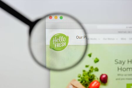 Milan, Italy - August 20, 2018: HelloFresh website homepage. HelloFresh logo visible.のeditorial素材