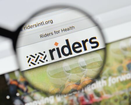 Milan, Italy - August 20, 2018: Riders for Health website homepage. Riders for Health logo visible.のeditorial素材