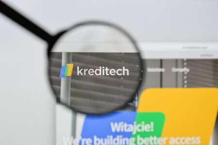 Milan, Italy - August 20, 2018: Kreditech Holding SSL website homepage. Kreditech Holding SSL logo visible.のeditorial素材