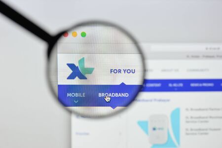 Milan, Italy - August 20, 2018: XL Axiata website homepage. XL Axiata logo visible.のeditorial素材