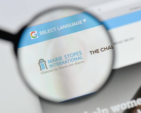 Milan, Italy - August 20, 2018: Marie Stopes International website homepage. Marie Stopes International logo visible.のeditorial素材