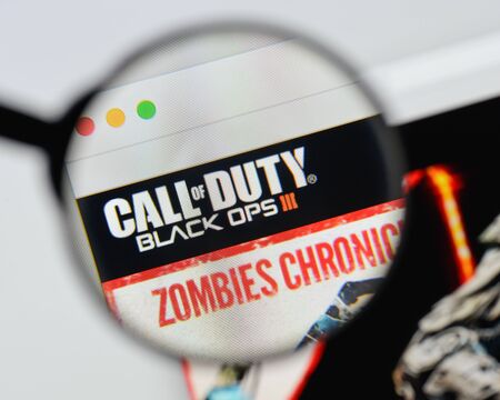 Milan, Italy - August 20, 2018: Call Of Duty: Black Ops III website homepage. Call Of Duty: Black Ops III logo visible.のeditorial素材