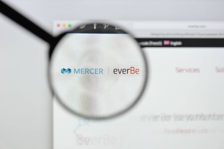 Milan, Italy - August 20, 2018: everBe website homepage. everBe logo visible.のeditorial素材
